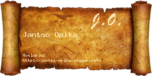Jantso Opika névjegykártya